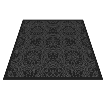 Alfombra vinílica mosaico Azulejos grises ornamentales - TenVinilo