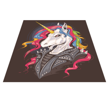 Alfombra vinilo infantil unicornio rockero - TenVinilo