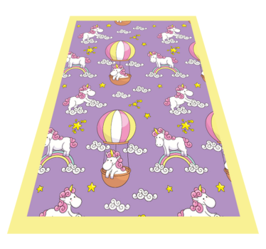 Alfombra vinilo infantil unicornios en globos - TenVinilo