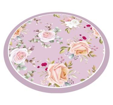 Alfombra vinilo dormitorio Patrón floral rosa - TenVinilo