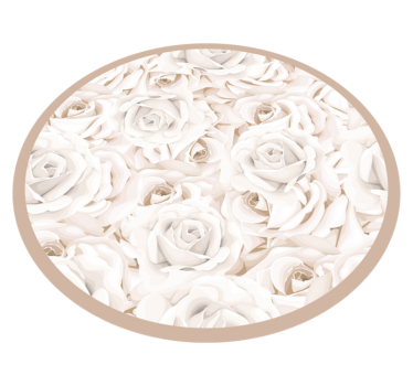 Alfombra vinílica dormitorio elegantes rosas blancas - TenVinilo