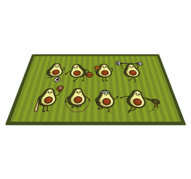 Alfombra vinílica infantil aguacates deporte - TenVinilo