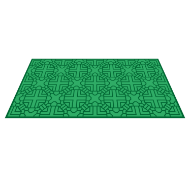 Alfombra vinílica geométrica patrón geométrico verde - TenVinilo