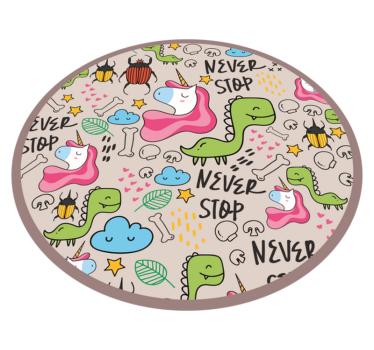 Alfombra vinilo infantil dinos y frases - TenVinilo
