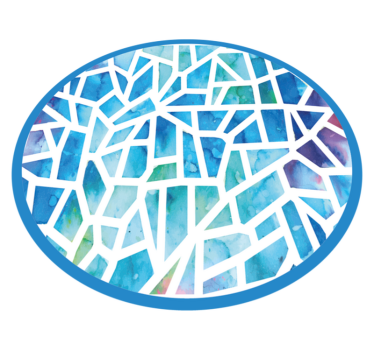 Aflombra vinilica azul mosaico de acuarela - TenVinilo