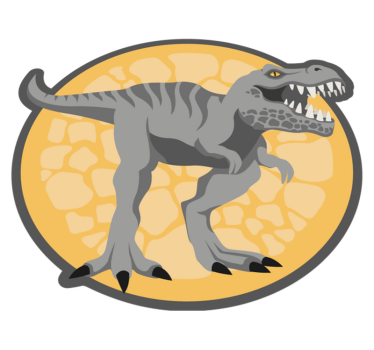 Alfombra vinilo infantil T-rex dibujado a mano - TenVinilo