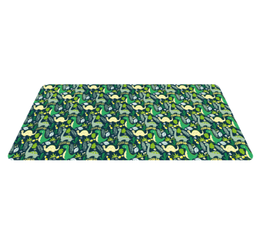 Alfombra vinilo infantil verde de dinosaurios - TenVinilo