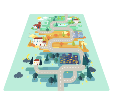 Alfombra vinílica infantil Paisaje con carreteras - TenVinilo