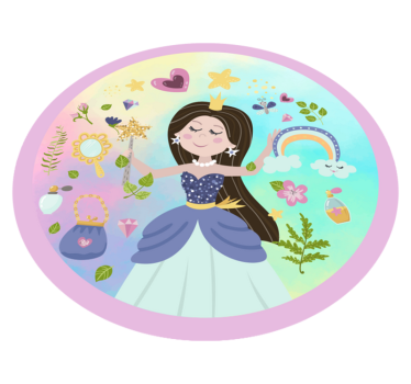 Alfombra vinílica infantil princesa de cuento de hadas - TenVinilo