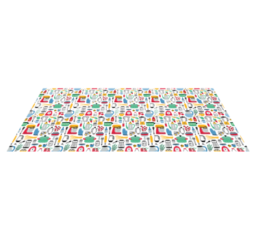 Alfombra vinílica cocina Patrón de cocina multicolor - TenVinilo
