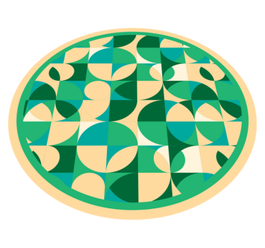 Alfombras de vinilo modernas Circular de diseño verde - TenVinilo