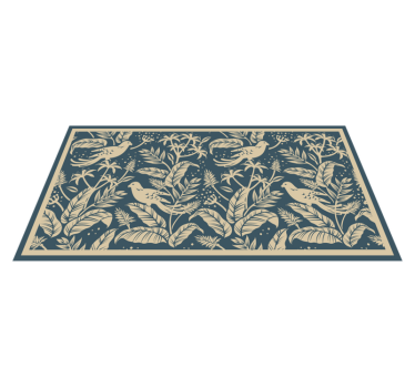 Alfombras vinílicas de animales Diseño azul y dorado - TenVinilo