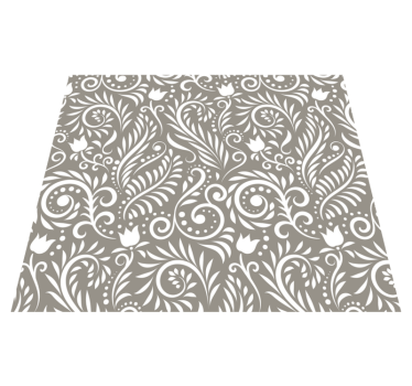 Alfombra vinilo cocina hojas gris Ruskin - TenVinilo