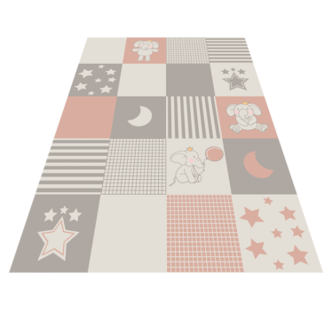 Alfombra vinilo infantil azulejos nórdicos - TenVinilo