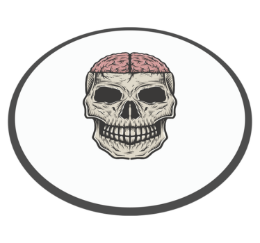 Alfombra vinilo juvenil de cerebro y cráneo - TenVinilo