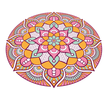 Alfombra de vinilo mandala Pluma rosa - TenVinilo