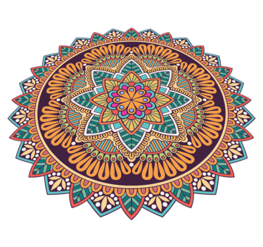Alfombra de vinilo mandala Flor de mandala de colores - TenVinilo