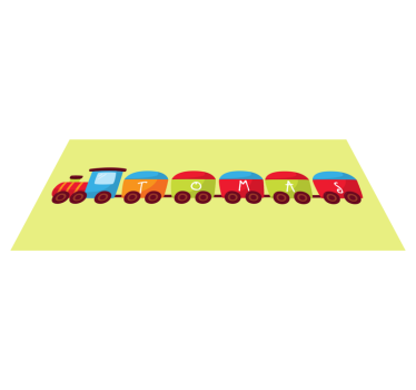 Alfombra vinilo infantil tren con nombre - TenVinilo