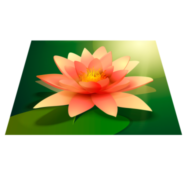 Alfombra vinilo flor loto con sombra - TenVinilo