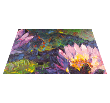 Alfombra vinilo rectangular flores de loto - TenVinilo