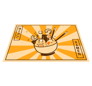 Alfombra vinílica comida japonesa de dibujos animados - TenVinilo