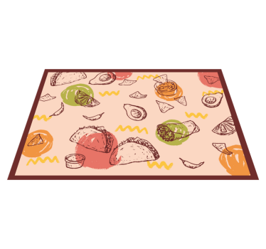 Alfombra vinílica cocina bocetos culinarios - TenVinilo