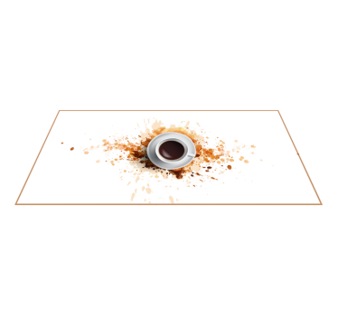Alfombra vinílica cocina ilusión de café derramado - TenVinilo