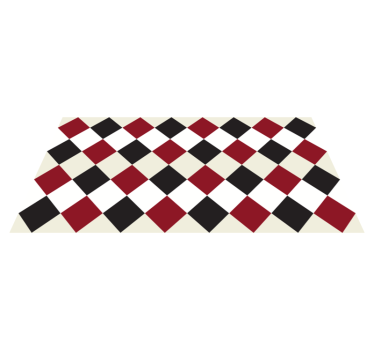 Alfombras vinílicas de azulejos Rombo rojo y negro - TenVinilo