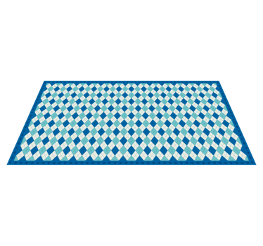 Alfombra vinílica dormitorio Rombos azules - TenVinilo