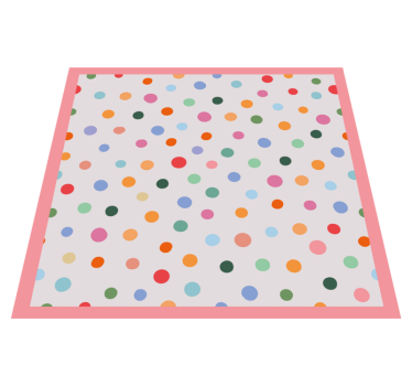 Alfombra vinílica dormitorio patrón de puntos coloridos - TenVinilo