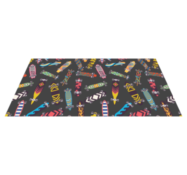 Alfombra de vinilo juvenil Colección de patinetas vintage - TenVinilo