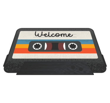 Alfombra de vinilo con frase bienvenida casete - TenVinilo