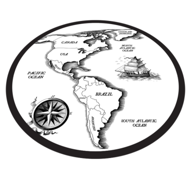 Alfombra vinílica mapamundi Continente americano - TenVinilo