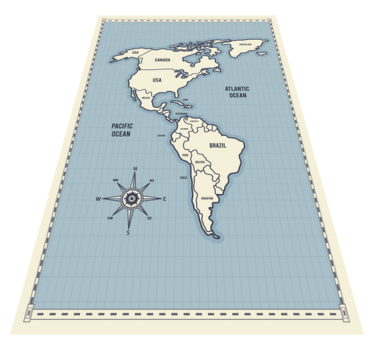 Alfombra vinílica mapa del continente americano - TenVinilo