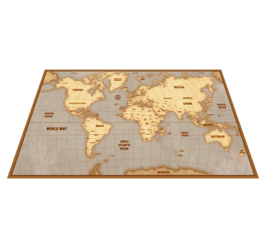 Alfombra vinílica mapamundi Tarjeta escolar - planisphÈre - TenVinilo