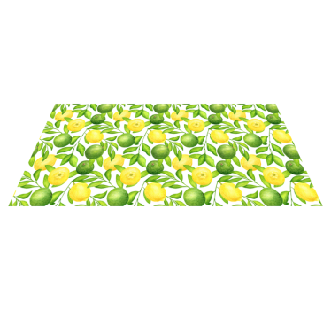 Alfombra vinílica cocina superposición de hojas de cítricos - TenVinilo
