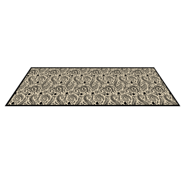 Alfombra vinílica cocina Patrón floral negro - TenVinilo