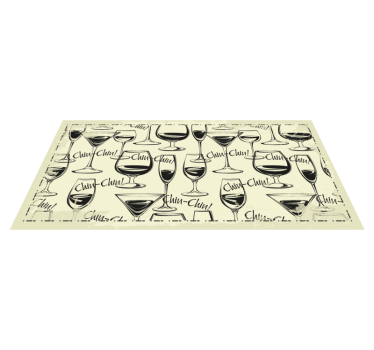 Alfombra vinílica cocina Vasos de vino - TenVinilo