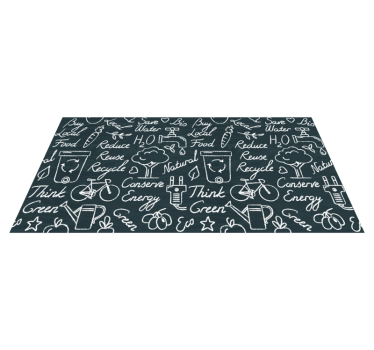 Alfombra vinílica cocina mensajes ecológicos - TenVinilo
