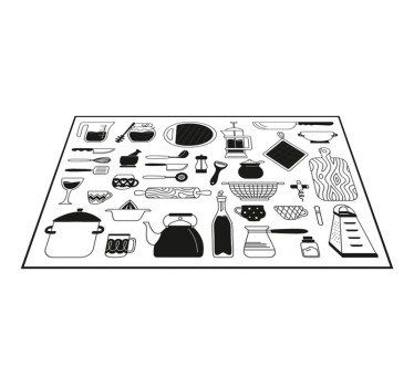 Alfombra vinílica cocina En blanco y negro - TenVinilo