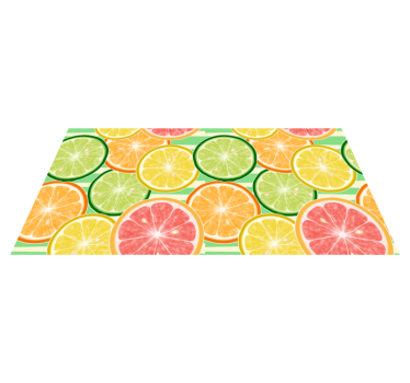 Alfombra vinilo cocina limones multicolor - TenVinilo