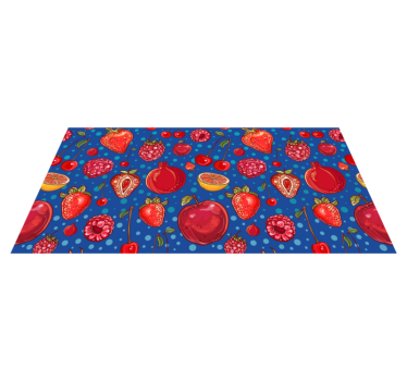 Alfombra vinílica cocina diseño de bayas coloridas - TenVinilo