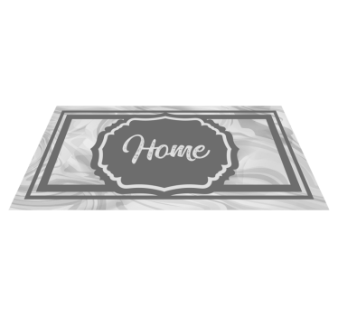 Alfombra vinílica recibidor frase de saludo gris - TenVinilo