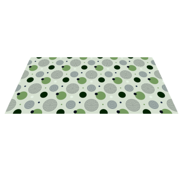 Alfombra vinílica cocina patrones circulares verdes - TenVinilo
