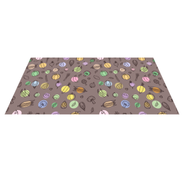 Alfombra vinílica cocina patrón de verduras de colores - TenVinilo