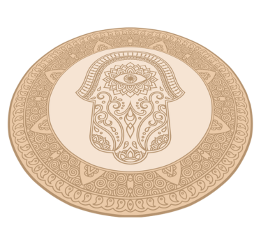 Alfombra vinílica étnica Mandala beige mano de fatima - TenVinilo