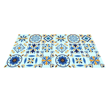 Alfombra vinílica cocina motivo de azulejo tradicional - TenVinilo