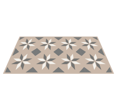 Alfombra vinílica beige patrones de estrellas - TenVinilo