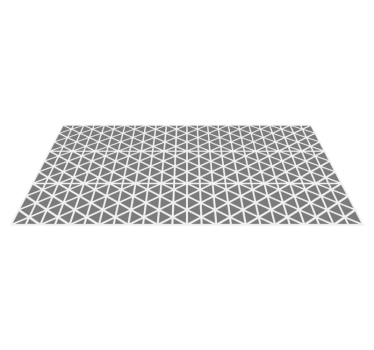 Alfombra vinilo cocina Cocina triangular gris y blanca - TenVinilo