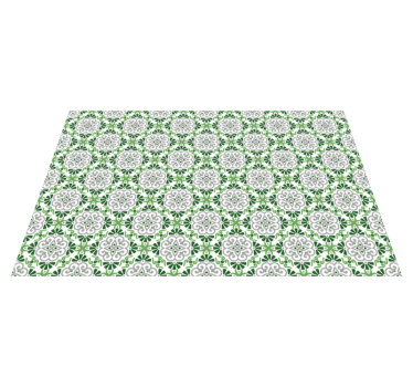 Alfombra vinílica cocina mosaico floral verde - TenVinilo